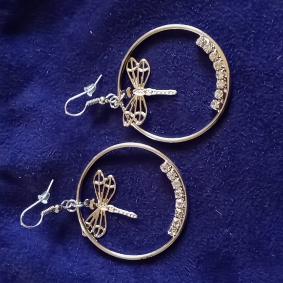 unknown Jewelry - Dragonfly Earrings with rhinestones
